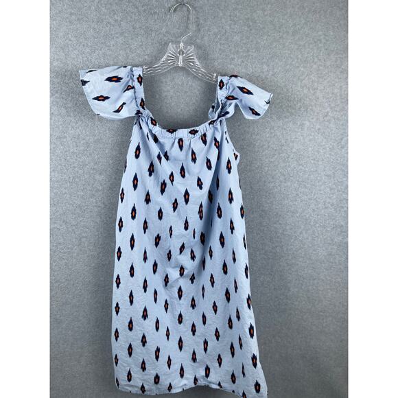 J Crew A Line Dress Women's S Light Blue Animal Print Sleeveless Knee Length - Picture 2 of 10